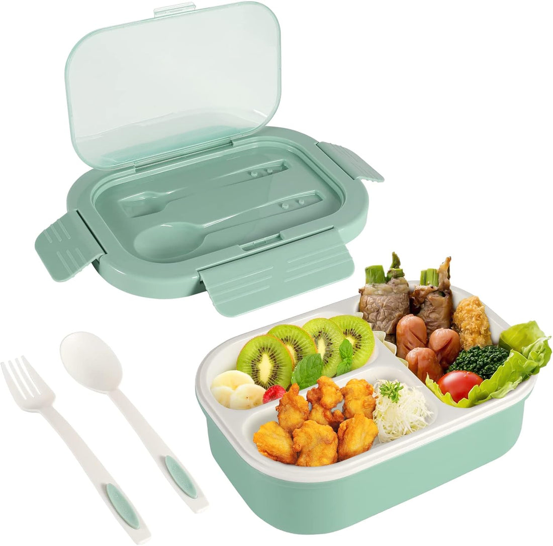 Little Angel - Kids Lunch Box 2 Layered With Cutlery - Sky Blue, Blue, Green, Peach