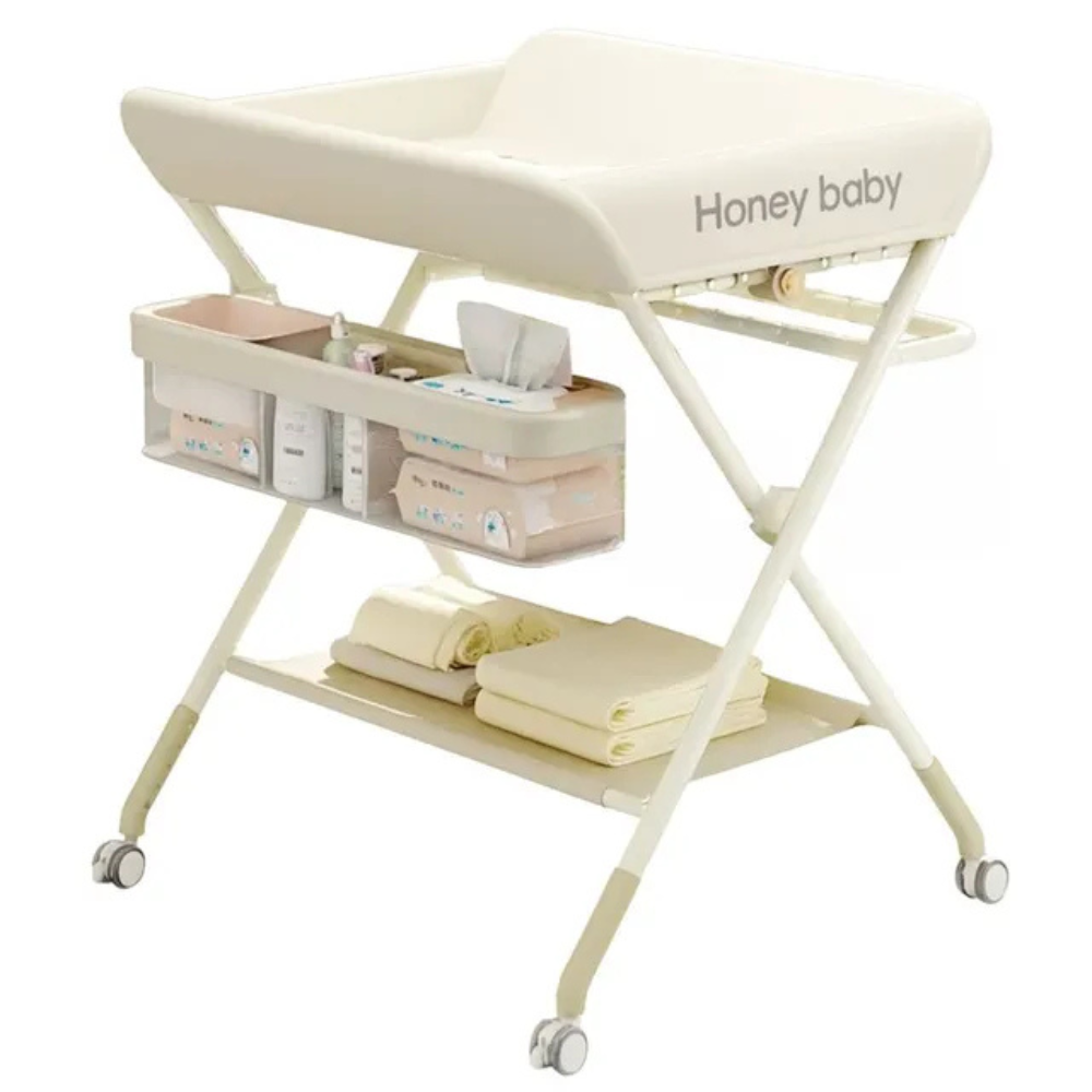 Little Angel Baby Changing Table With Storage Organizer & Wheels