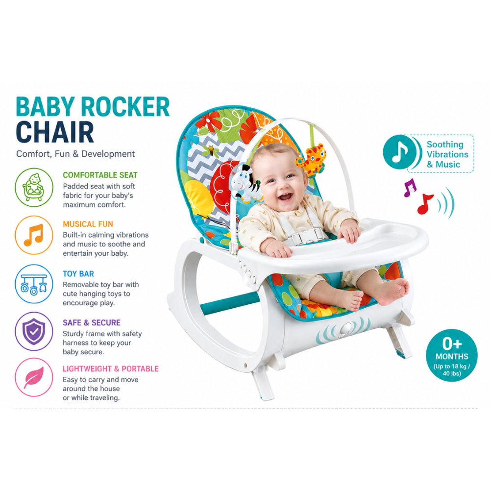 Little Angel Baby Bouncer Cum Rocker - Blue