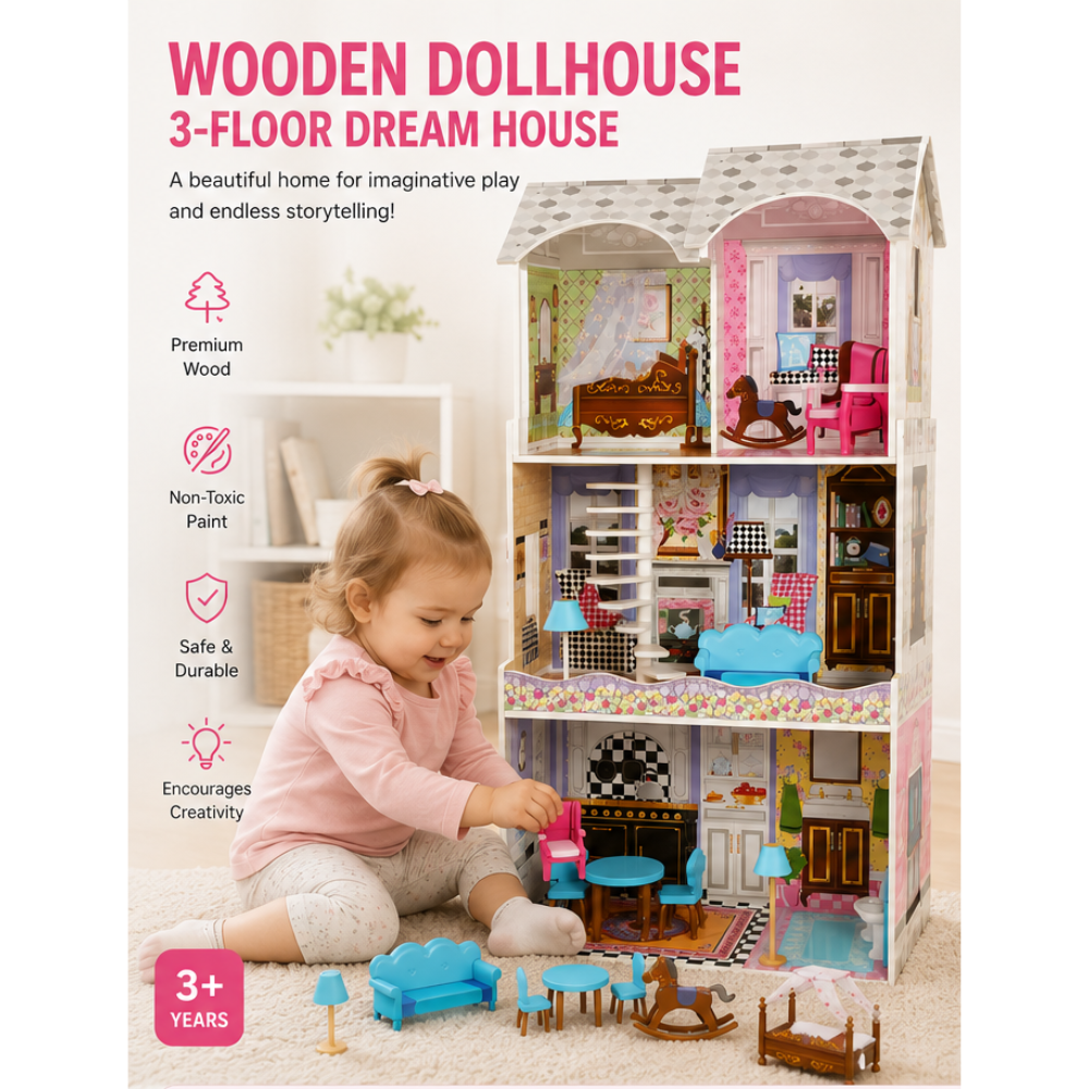 Little Angel - Wooden Doll House Pretend Play Toy