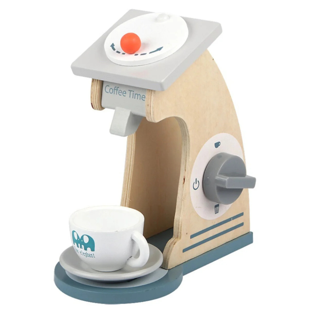 Little Angel Kids Wooden Coffee Maker Toy Pretend Play Set