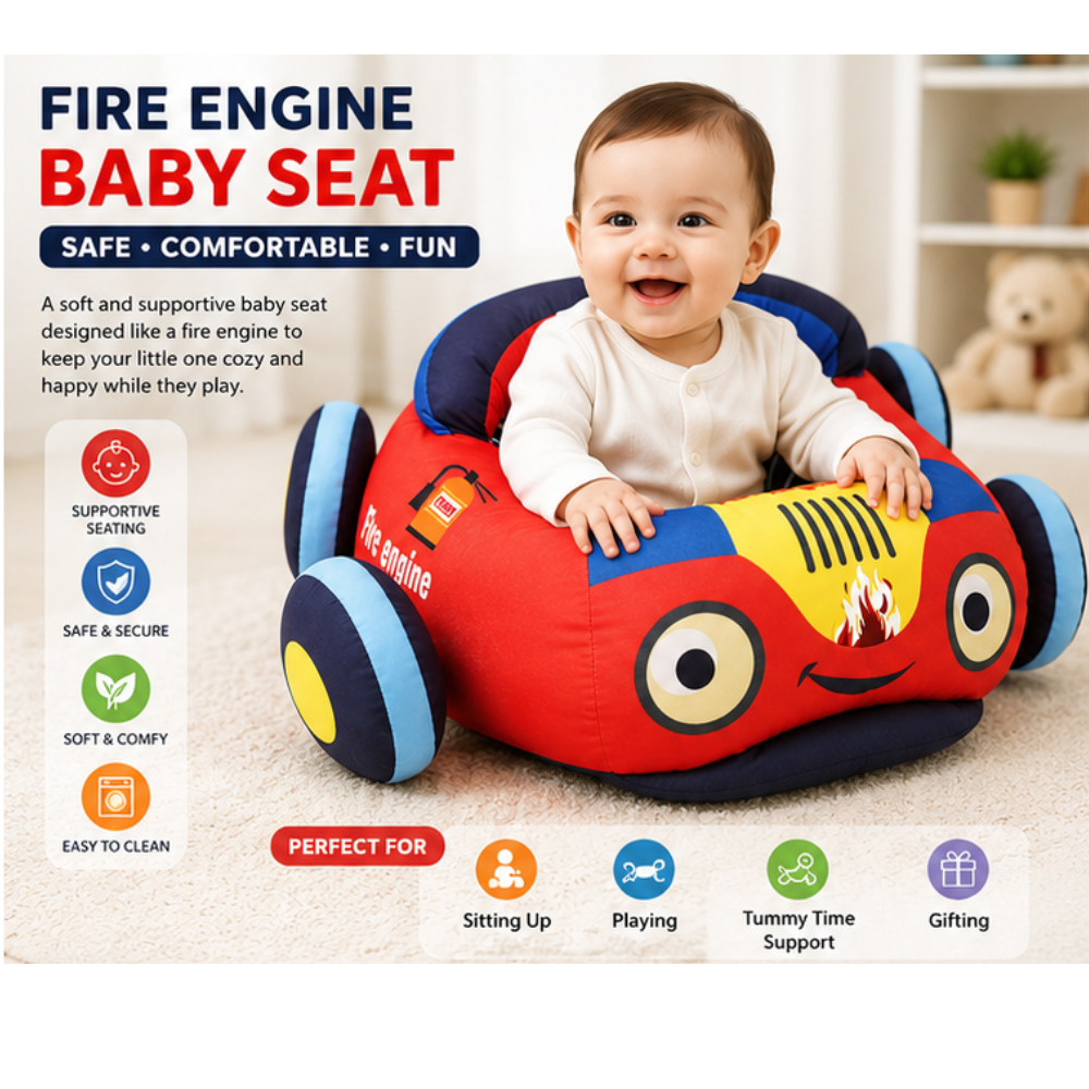 Little Angel- Baby Sofa Car Design Soft Support Seat - Red