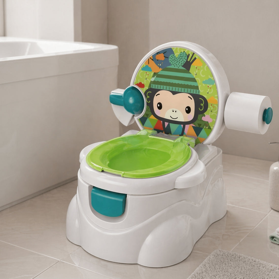 Little Angel Baby Potty Seat Training Toilet Chair With Lid - Green