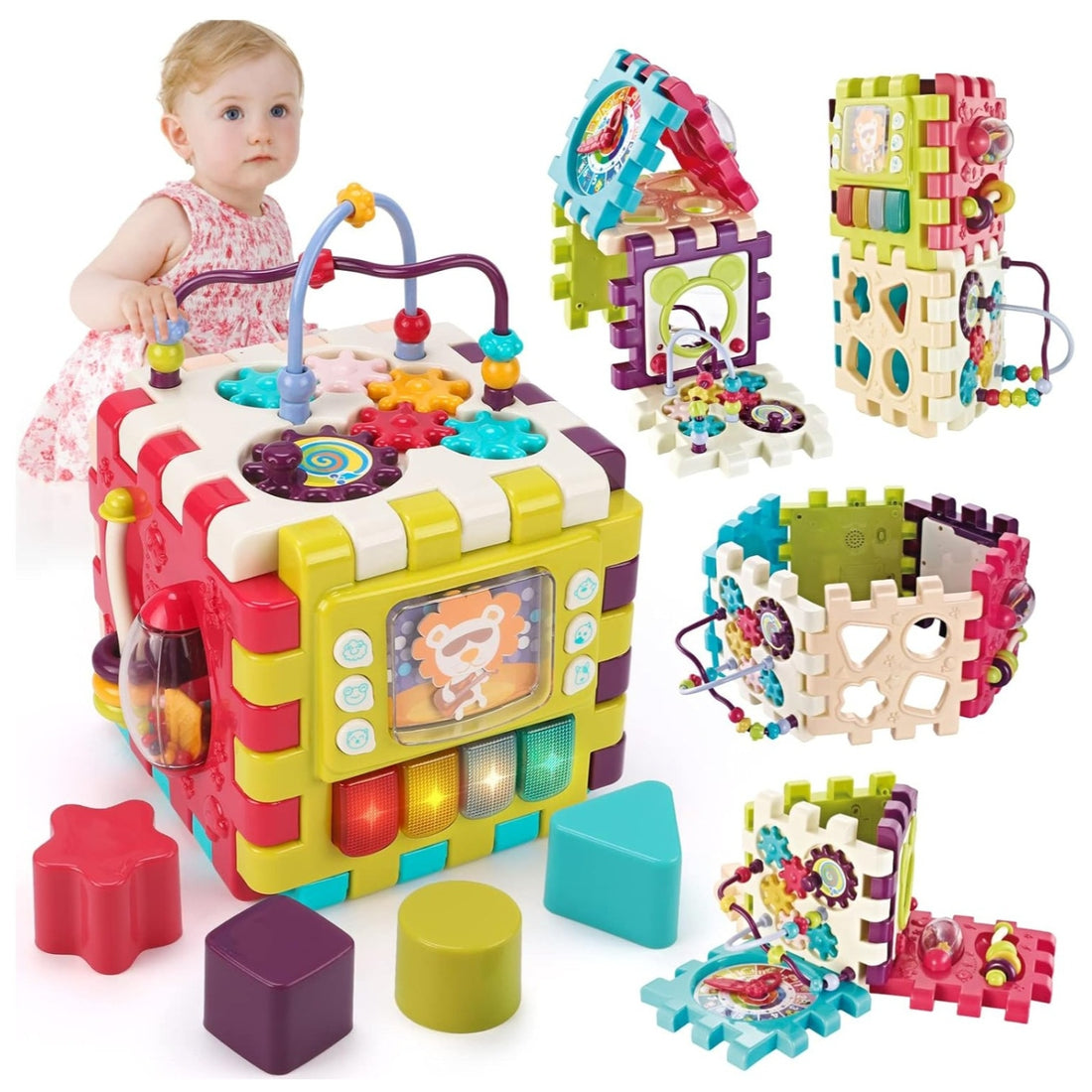 Goodway - Baby Activity Puzzle Cube With Bead Maze & Piano