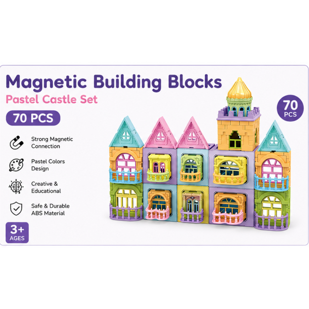 Little Angel Magnetic Castle Building Blocks Set for Kids