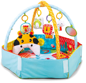 Konig Kids - Baby Play Gym with Side Walls, Pillow & 5 Activity Toys
