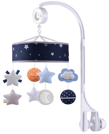 Konig Kids - Baby Crib Musical Mobile with Stars, Moon & Hanging Toys