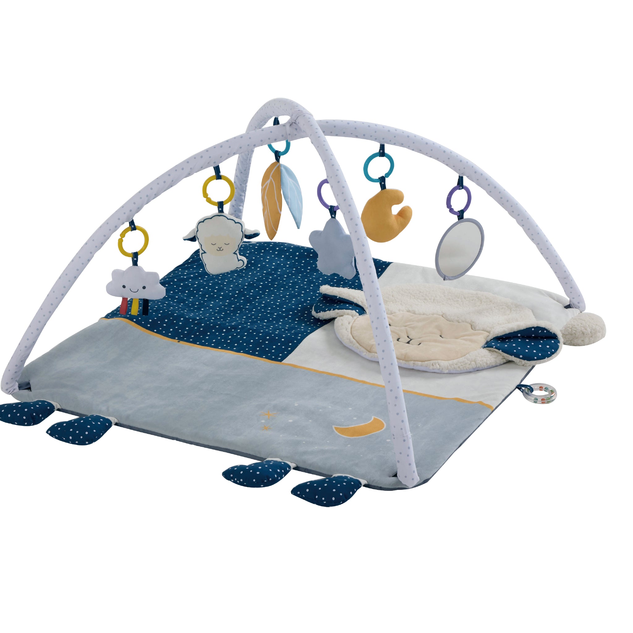 Konig Kids - Baby Play Gym Mat with Moon Theme, Pillow & Toys