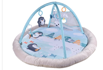Konig Kids - Baby Play Gym Round Mat with Penguins & Hanging Toys