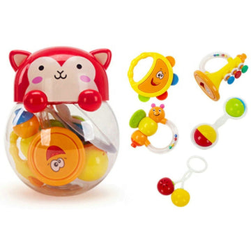 Goodway - Baby Rattle Toy 5Pc Gift Set With Sensory Ball - Red/Yellow