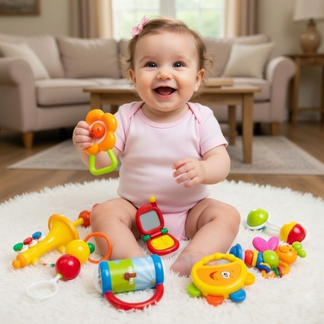 Goodway - Baby Rattle Toy Gift Set With Storage Ball - Multicolor