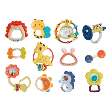 Goodway - Baby Rattle Toy 12 Pc Set For Newborns - Animal Design