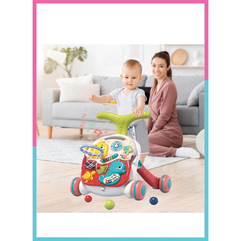 Little Angel - Baby Push Walker Sit-to-Stand Learning Activity Toy