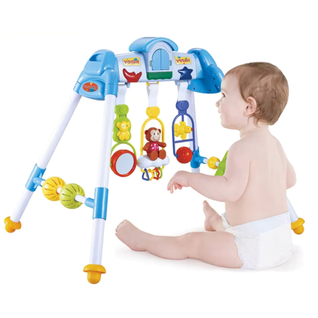 Goodway - Baby Play Gym Activity Center With Hanging Toys - Blue/Pink