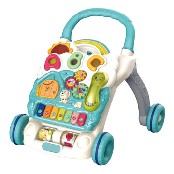 Little Angel Activity Baby Walker with Music, Lights, Games & Sturdy Wheels – Blue