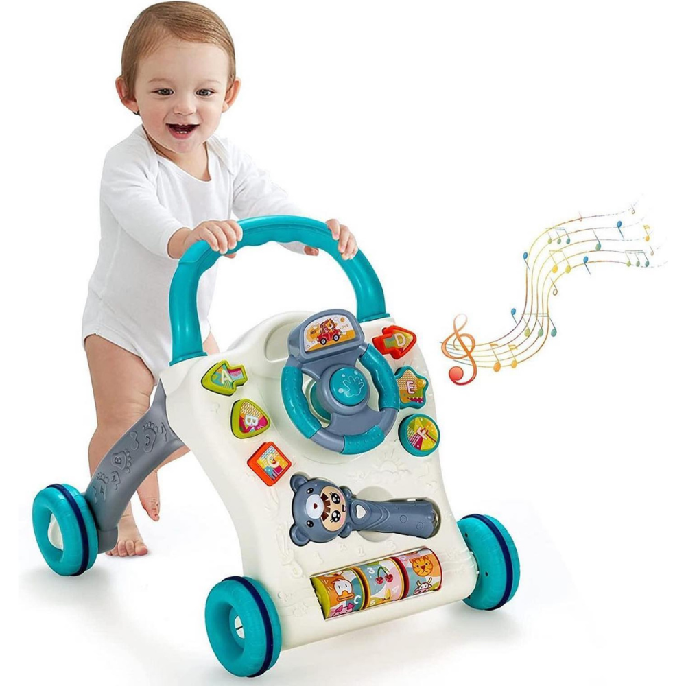 Little Angel - Baby Learning Walker Toy with Steering Wheel - Blue