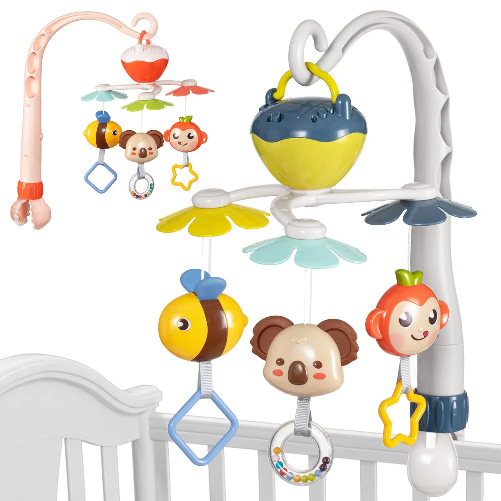 Goodway - Baby Crib Mobile With Hanging Toys & Music - Blue/Pink