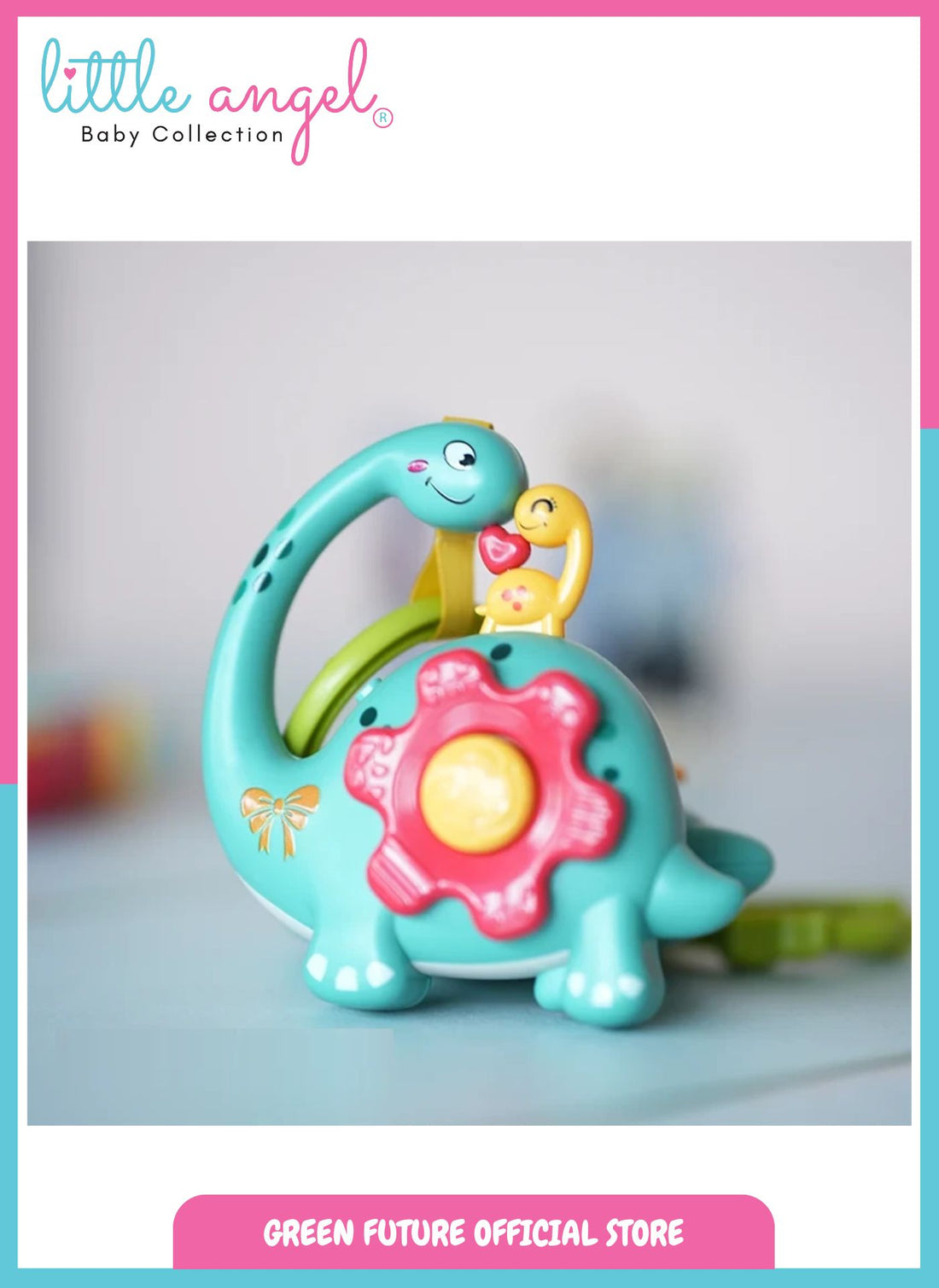Baby Musical Toy Dinosaur Shape Hanging Rattle Teether for Infants