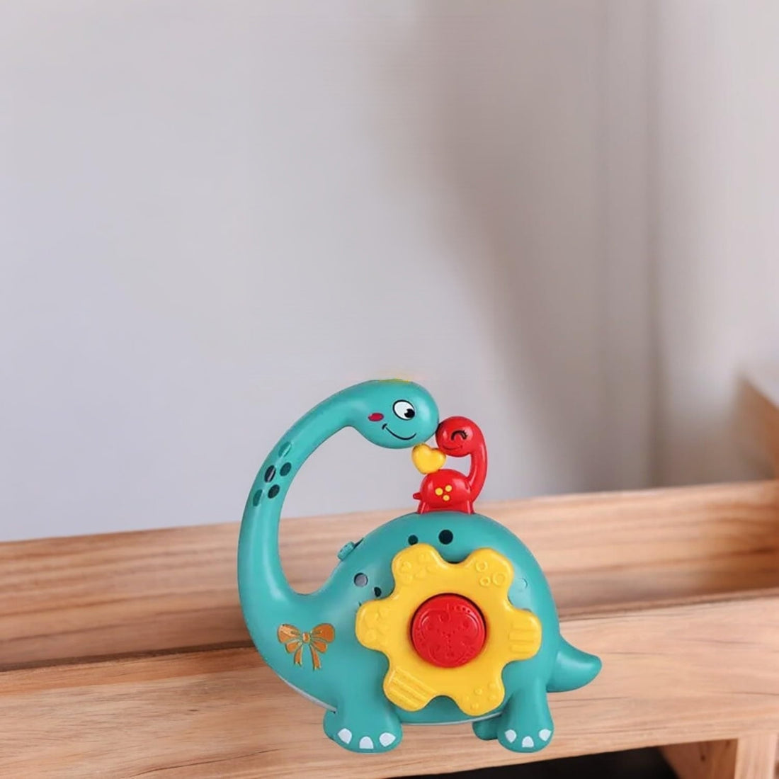 Little Angel-Baby Musical Elephant Toy with Gear Button - Yellow