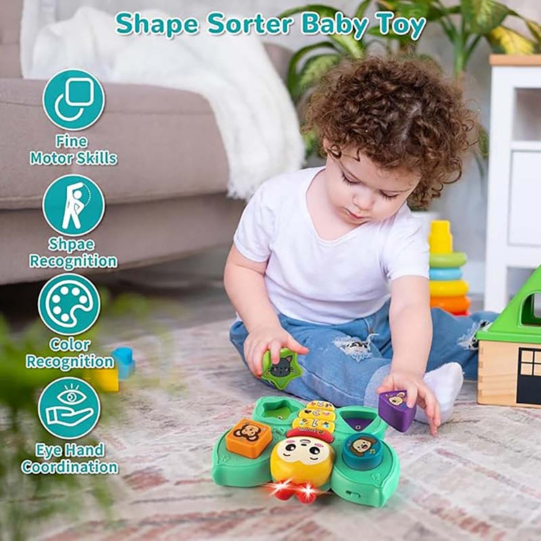 Little Angel-Baby Musical Butterfly Toy with Lights & Learning - Yellow