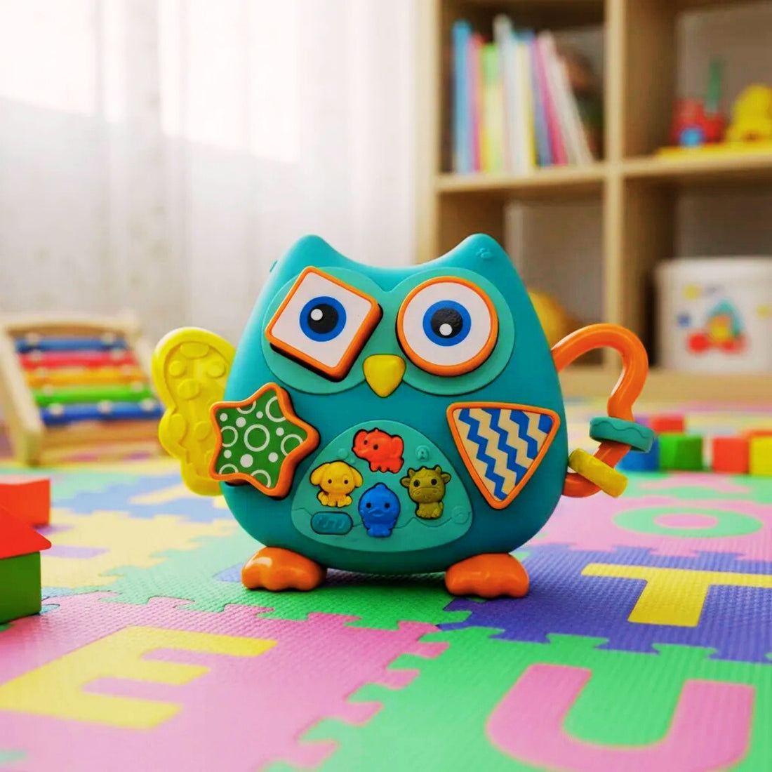 Little Angel-Baby Musical Elephant Toy with Lights & Sound - Orange/Yellow