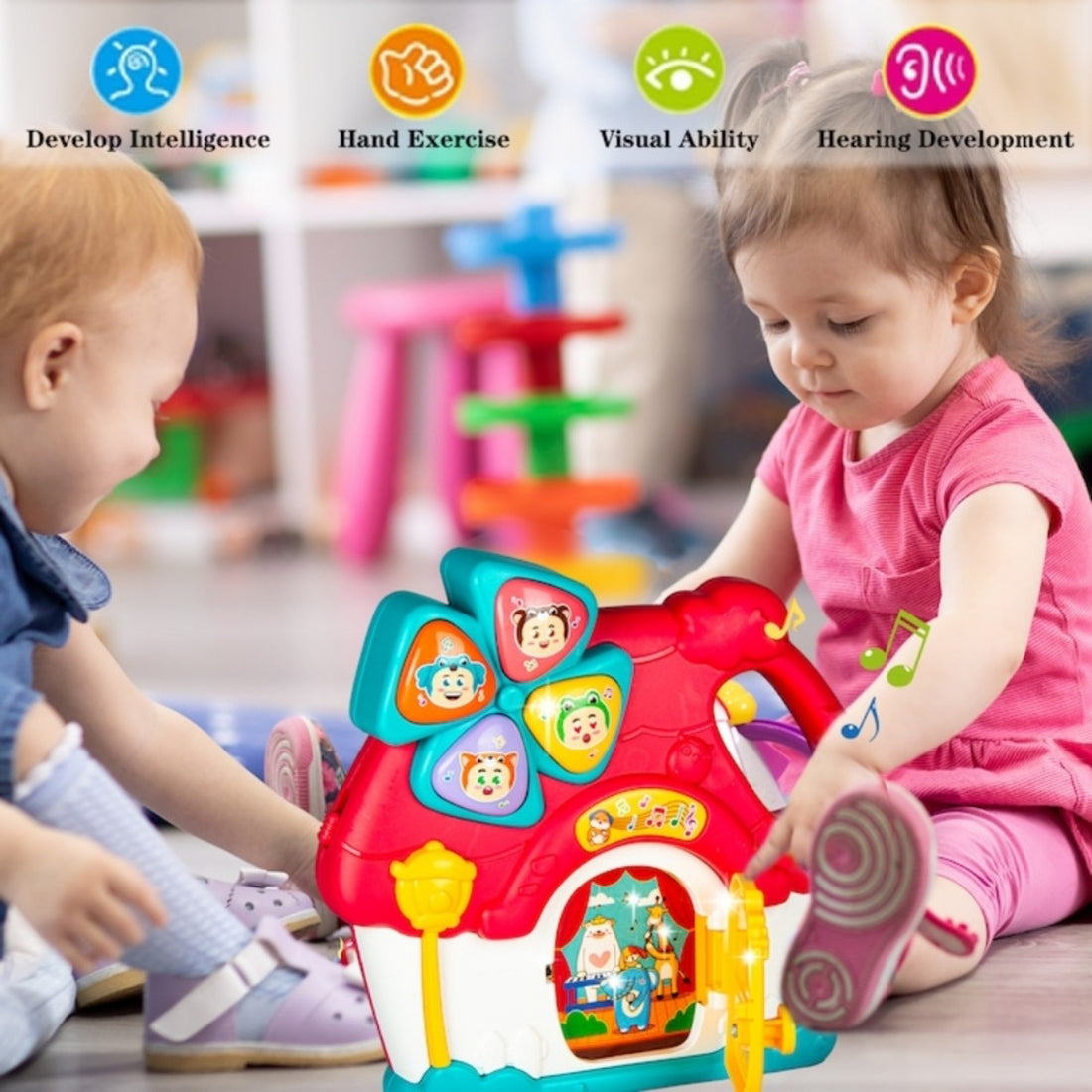 Little Angel-Baby Musical Activity House Toy with Lights & Sounds - Red