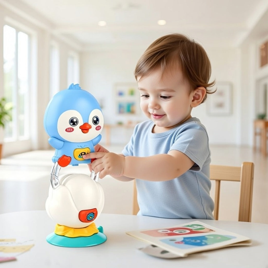 Little Angel-Baby Musical Stacking Toy with Lights for Infants - Blue