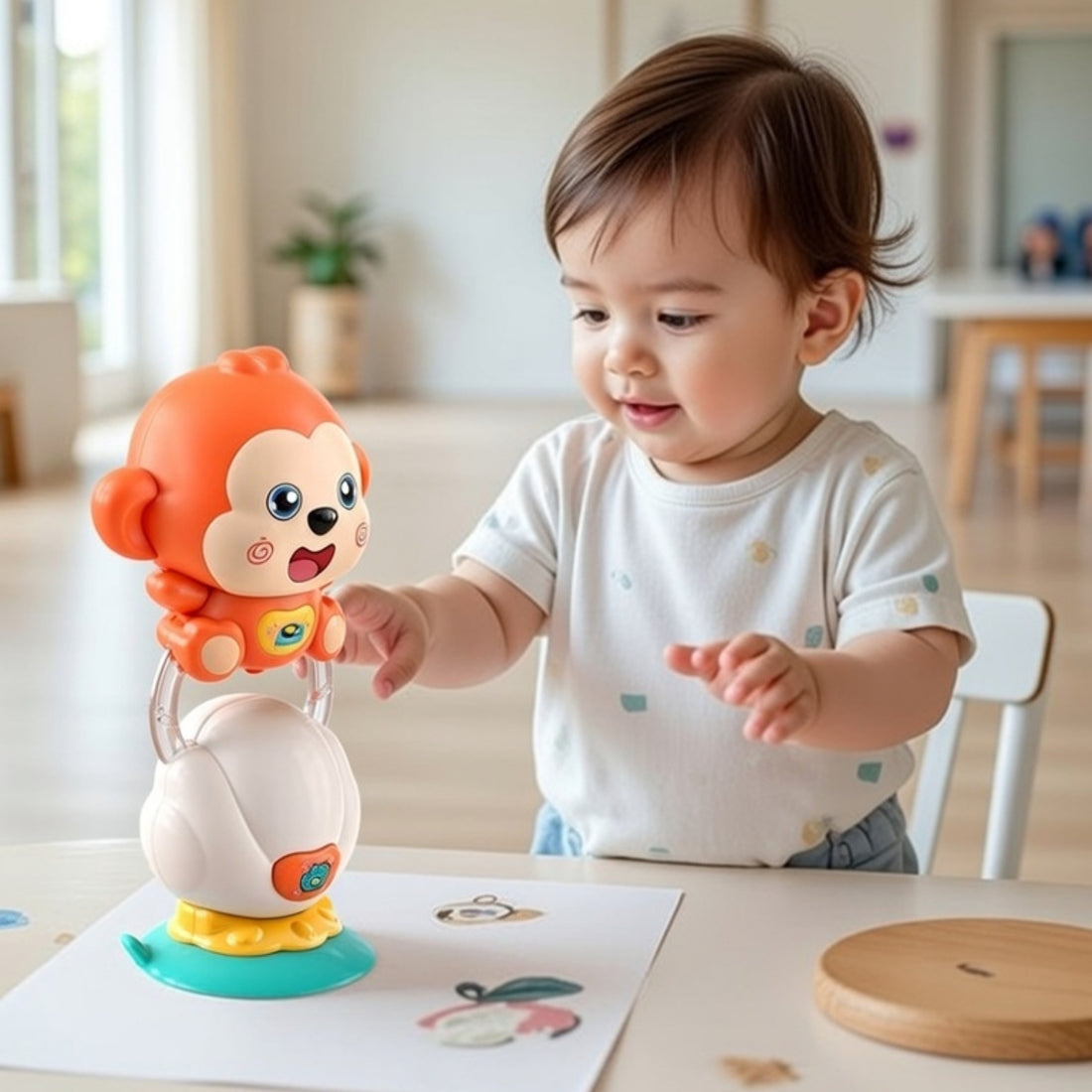 Little Angel-Baby Musical Monkey Toy with Lights Sounds - Brown