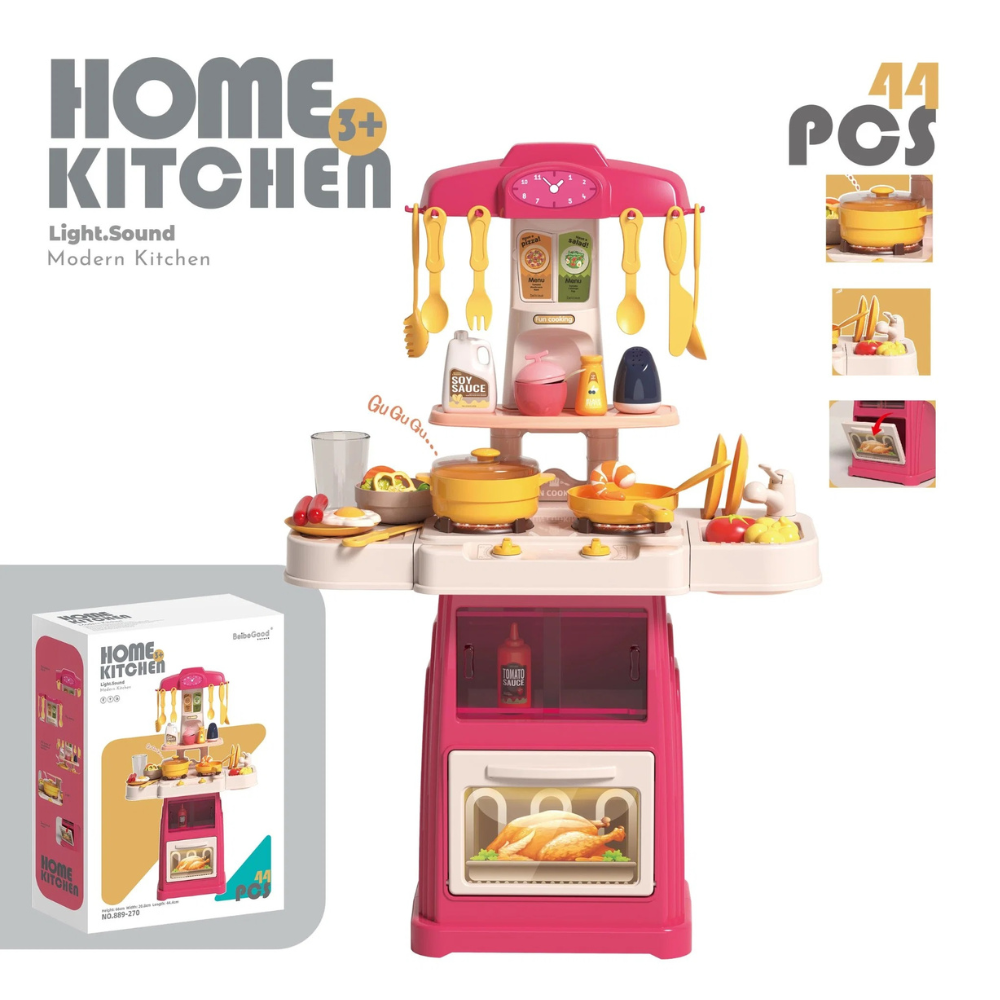 Little Angel -Kids Kitchen Pretend Play Cooking Set - Pink