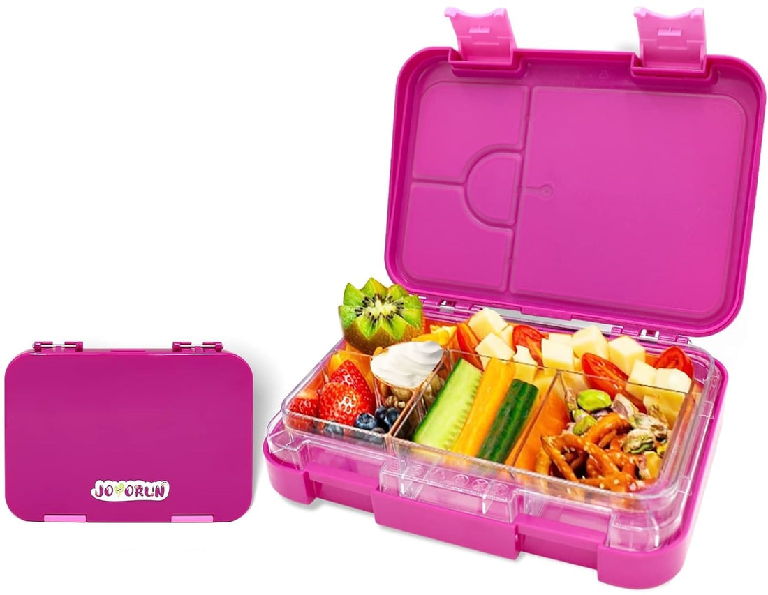Little Angel - Kids 6 Compartments Bento Lunch Box - Purple, Blue, Pink