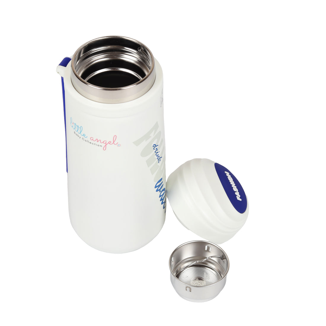 Little Angel - Kids Steel Water Bottle - 400ml - White, Navyblue, Blue, Pink