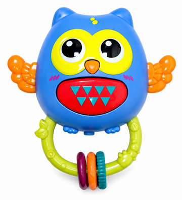 Baby Musical Toy Owl Rattle Interactive Sensory Teething Toy - Multicolor