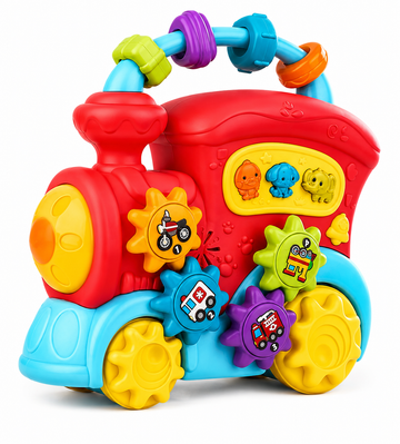 Baby Musical Toy Interactive Train for Early Learning Fun - Red