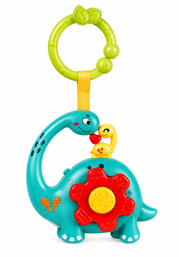 Baby Musical Toy Dinosaur Shape Hanging Rattle Teether for Infants