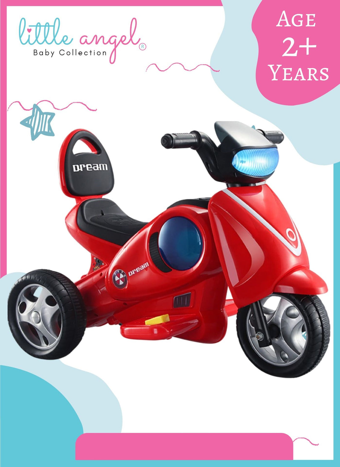 Little Angel Kids Toys Ride On Bike Toy - Red - Little Angel Baby Store