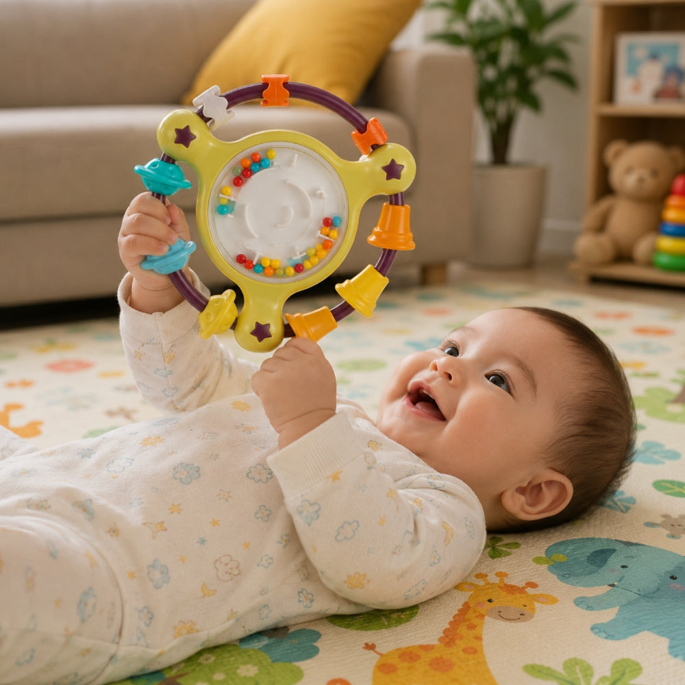 Goodway - Baby Rattle Toy Colorful Beads Spinner - Yellow