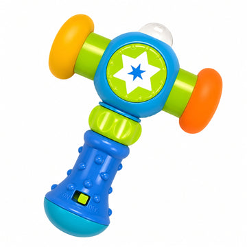 Goodway - Baby Rattle Musical Hammer Toy With Light & Sound - Blue