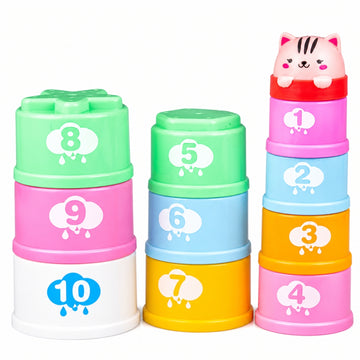 Goodway - Baby Stacking Cups Toy With Numbers & Shapes Animal
