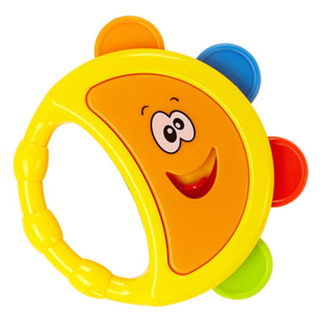 Goodway - Baby Rattle Tambourine Toy With Easy Grip Handle - Orange