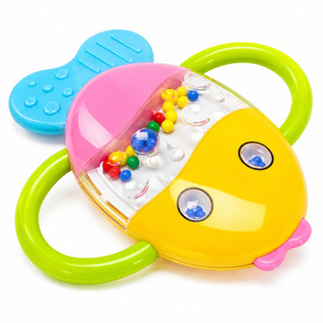 Goodway - Baby Rattle Teether Toy With Beads & Grip Handles - Yellow