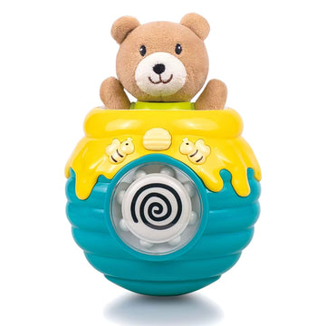 Goodway - Bear Honey Pot Roly-Poly Baby Rattle Toy - Blue