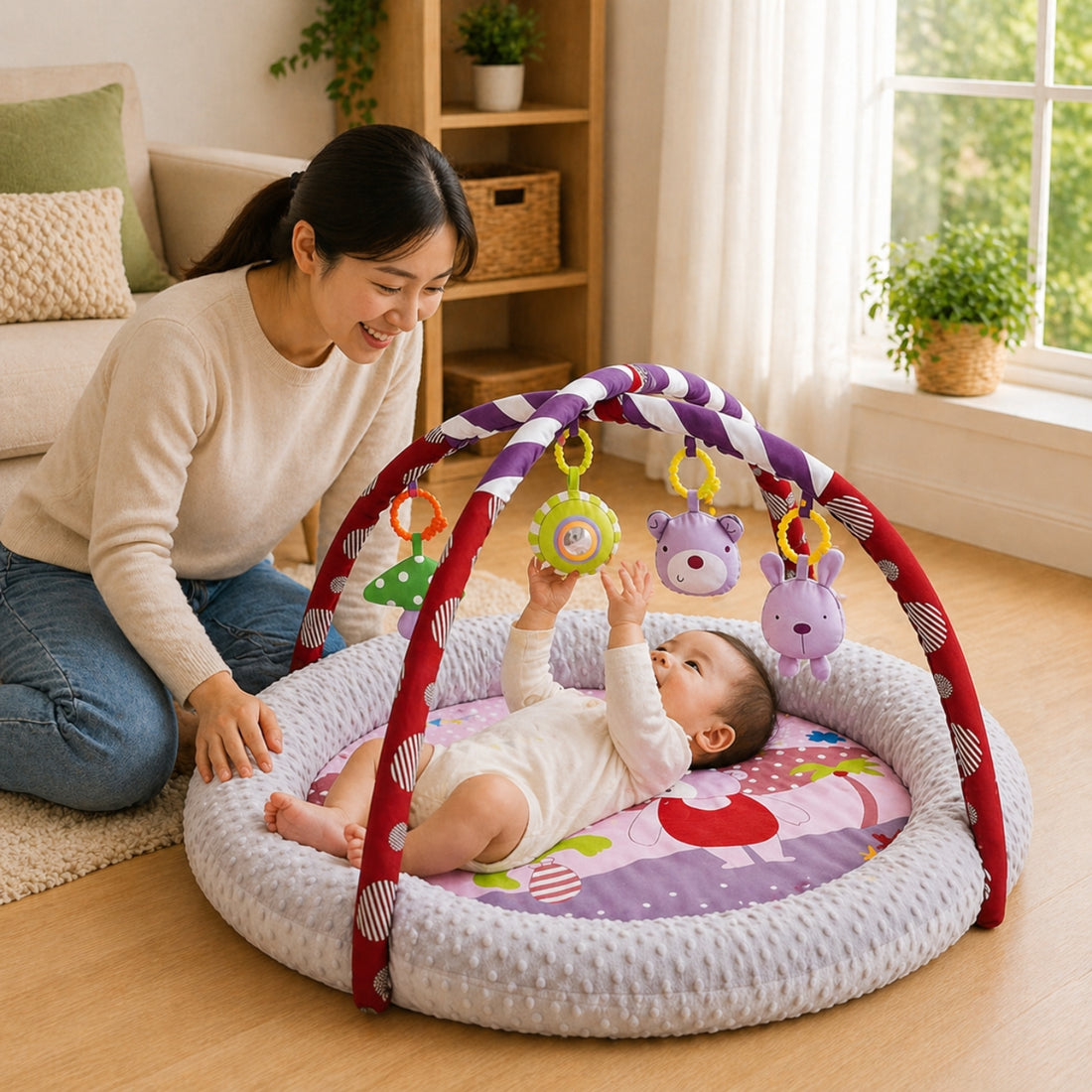 Little Angel Baby Round Comfy Gym - Purple
