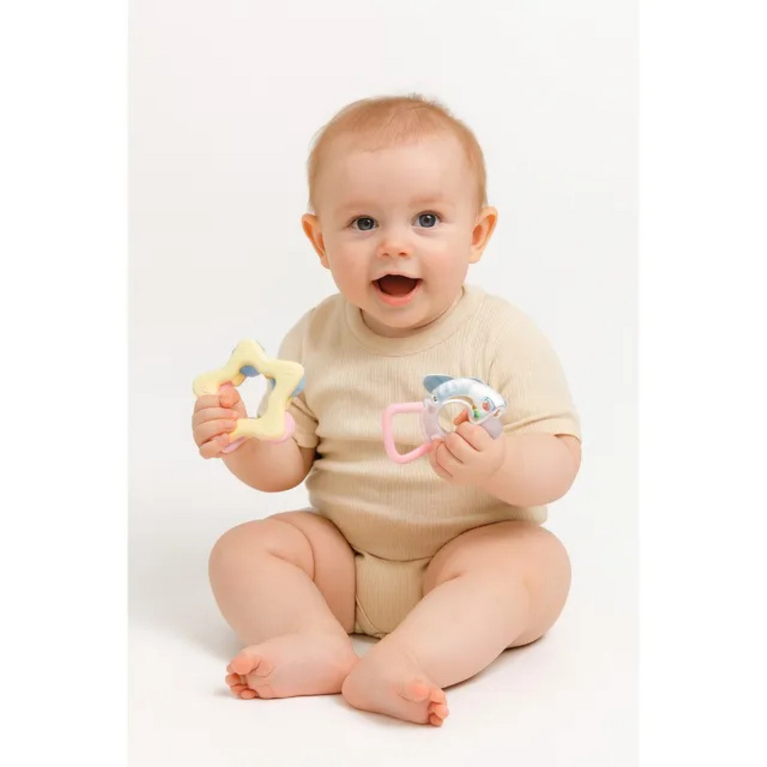 Huanger - Baby Rattle Sensory Teether 4 Pcs for 3+ Months