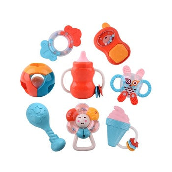 Huanger -Baby Rattle Set Teethers & Toys for Babies – 8 Piece Set