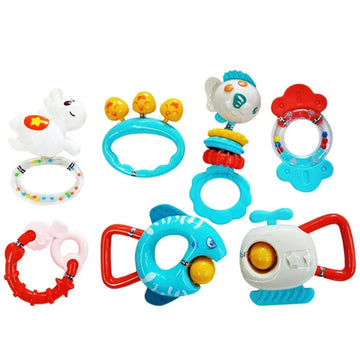 Huanger - Baby Rattles And Teether Toy Set For Newborns 7Pcs