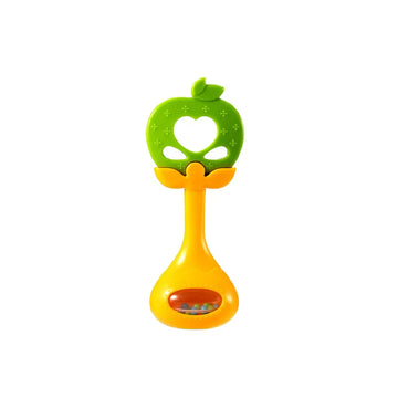 Baby Teether Apple for Babies – Soft Silicone Teething Toy with Rattle, Sensory Development for 3+ Month Old Babies