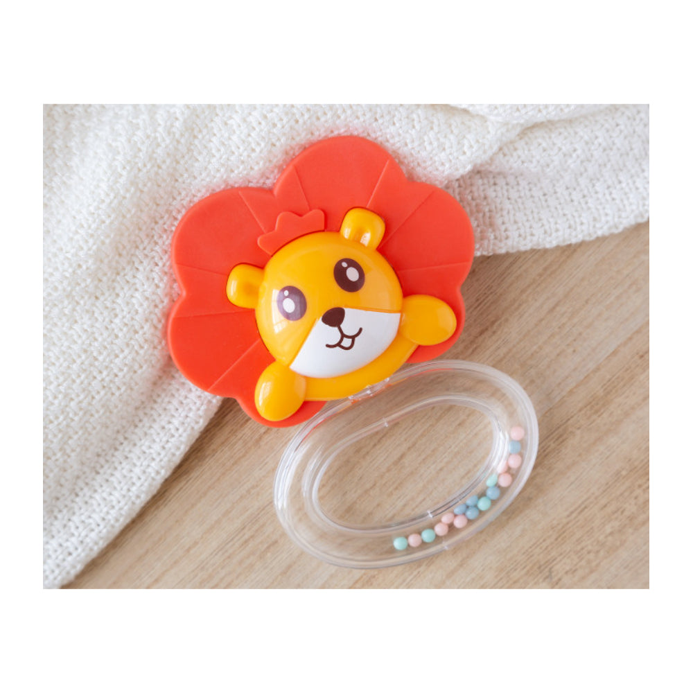 Baby Teether Lion Shape, Soft Silicone Teething Toy with Rattle for 3+ Month Babies, BPA Free, Sensory Play and Teething Relief