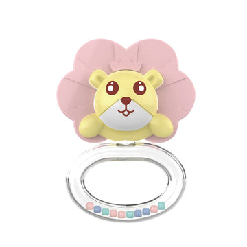 Baby Teether Lion Shape, Soft Silicone Teething Toy with Rattle for 3+ Month Babies, BPA Free, Sensory Play and Teething Relief