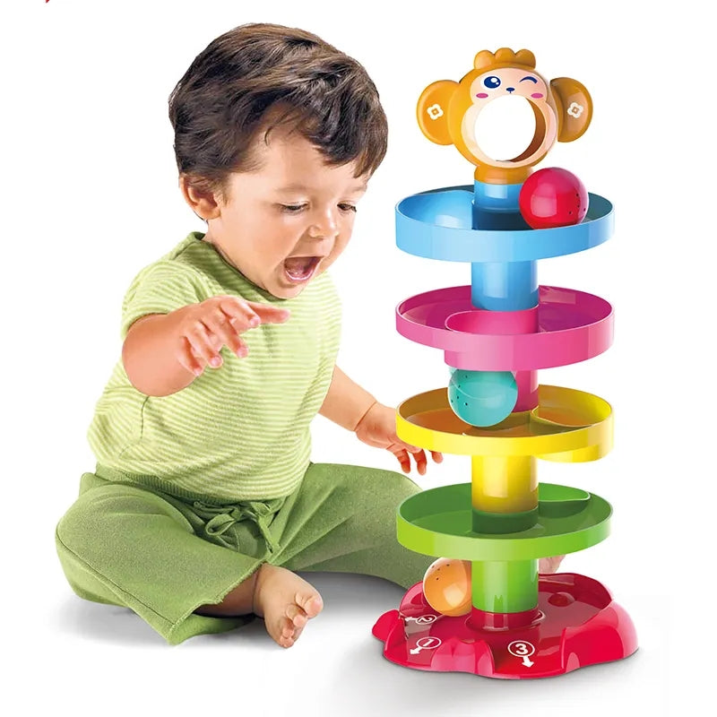 Huanger -Baby Toys Monkey Ball Drop Tower Best Toy for 1 Year Olds