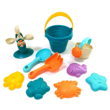 Baby Sand & Beach Toys Set for Toddlers – 10 Piece Set Including Bucket, Shovel, Sand Molds & Water Wheel, Perfect for Outdoor Learning and Play, Easy to Carry with Travel Bag